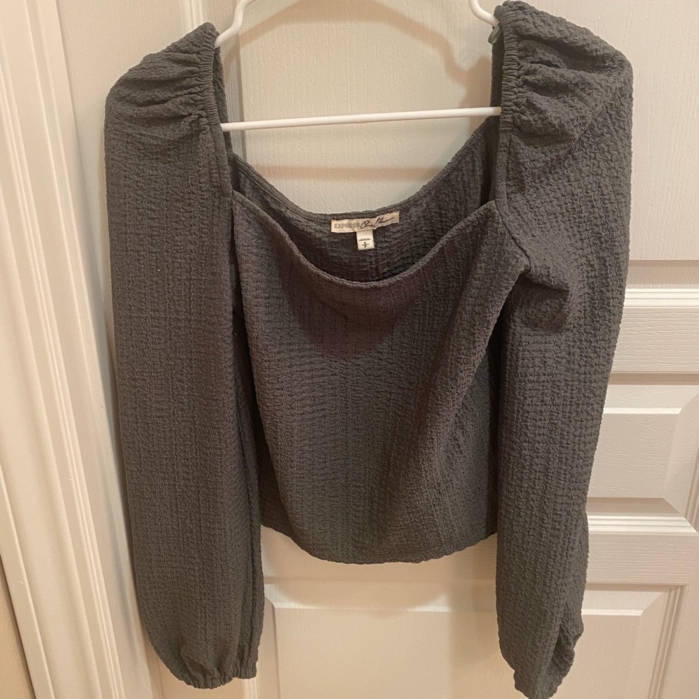 Express square neck top puffed sleeve